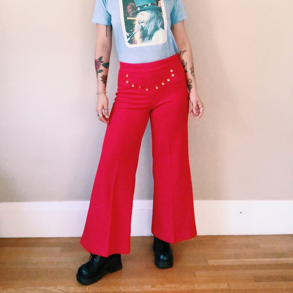 vintage 1970’s red bellbottoms